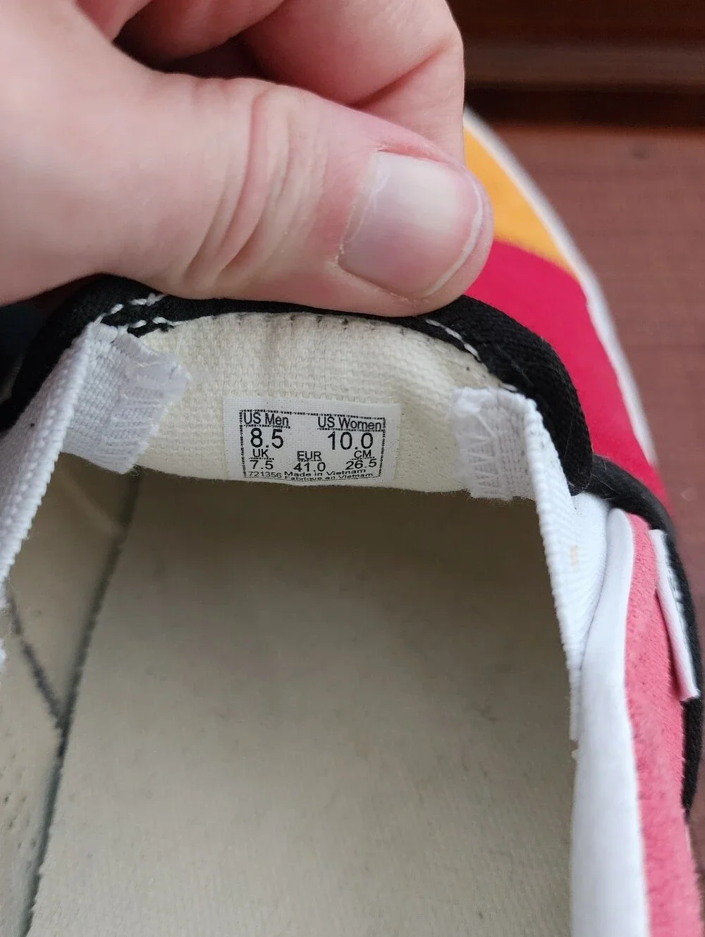 Vans Classic Slip-On Patchwork Sneakers in Red, Blue, Pink, Yellow, Black, Cream